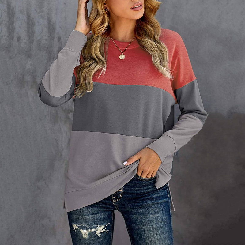 Casual Crewneck Tie Dye Sweatshirt Striped Printed Loose Soft Long Sleeve Pullover Tops Shirts