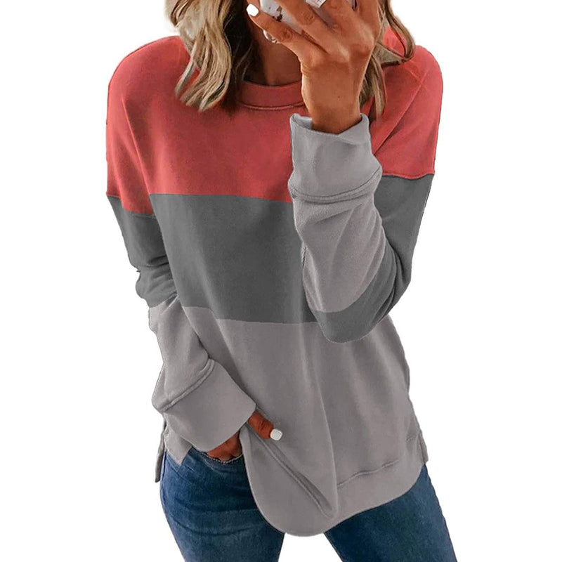 Casual Crewneck Tie Dye Sweatshirt Striped Printed Loose Soft Long Sleeve Pullover Tops Shirts