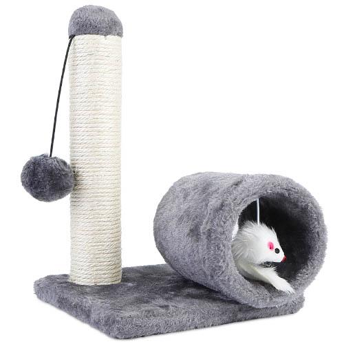Cat Sisal Scratch Post Toy with Tunnel Pet Supplies - DailySale