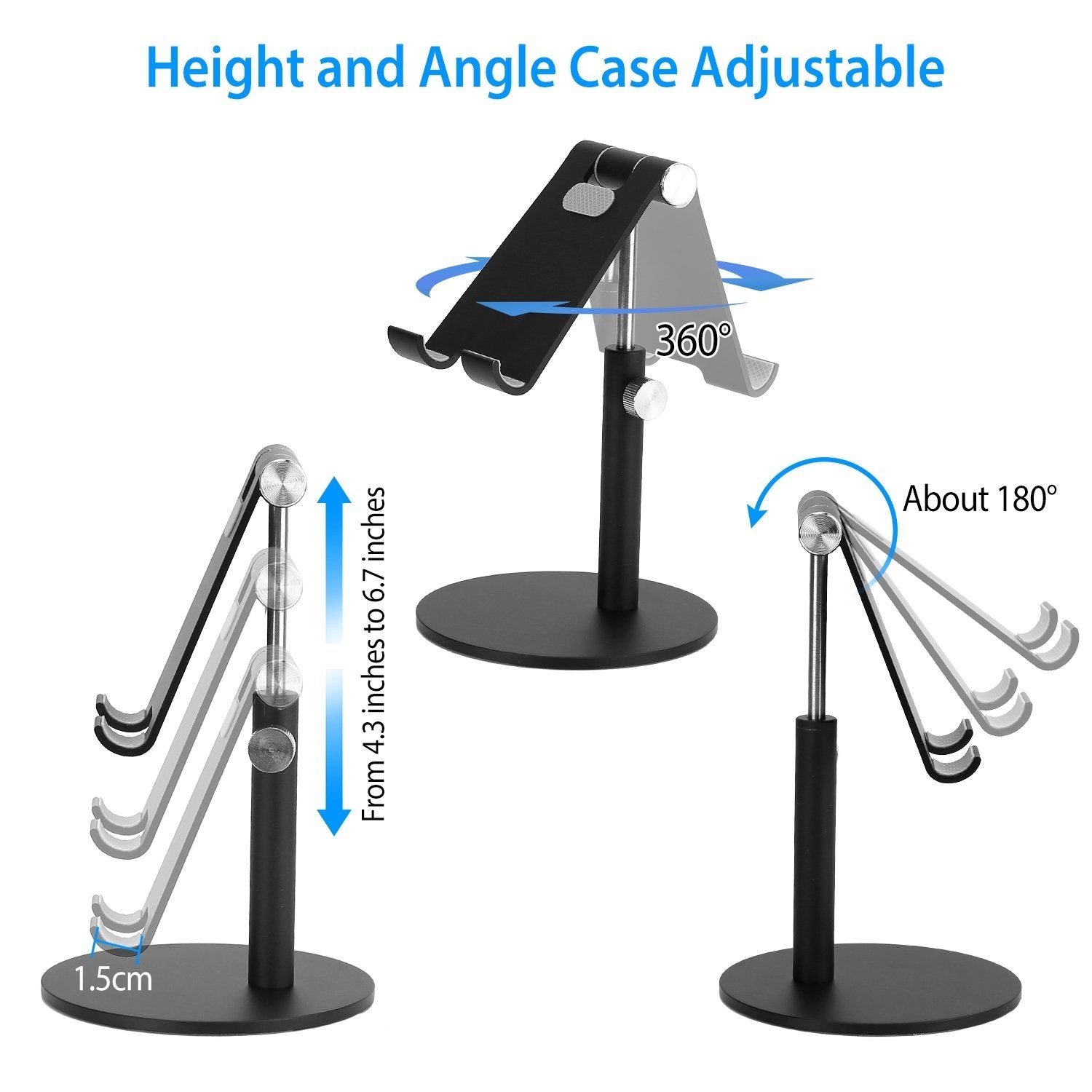 Cellphone Stand Universal No-Slip Aluminum Alloy Thick Case Friendly Mobile Accessories - DailySale