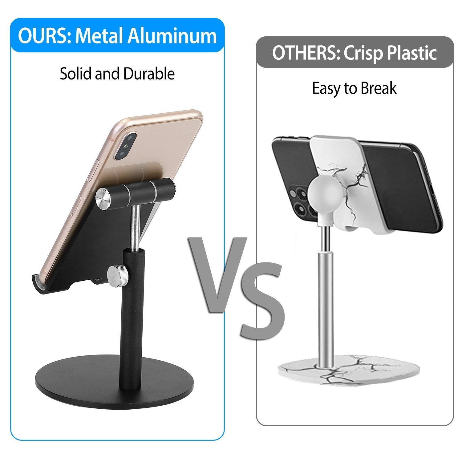 Cellphone Stand Universal No-Slip Aluminum Alloy Thick Case Friendly Mobile Accessories - DailySale