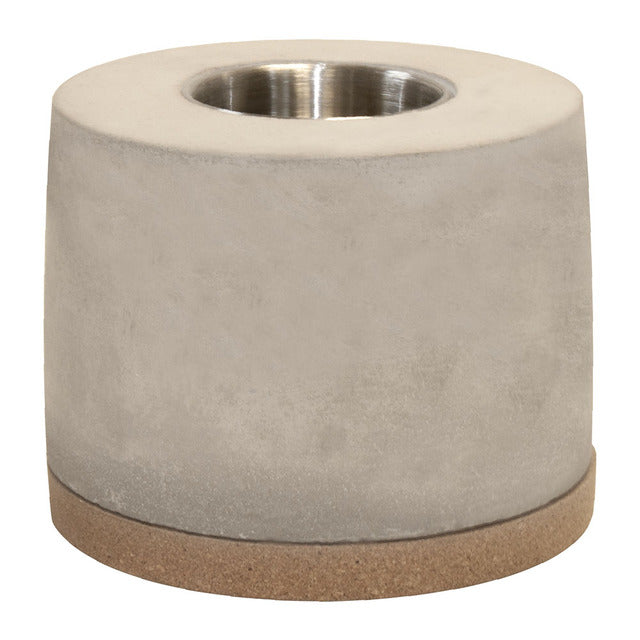 Cement Tabletop Fireplace with Metal Cup and Cork Base Furniture & Decor - DailySale