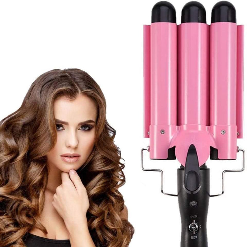 Ceramic Triple Barrel Curling Iron with LCD Display Beauty & Personal Care - DailySale