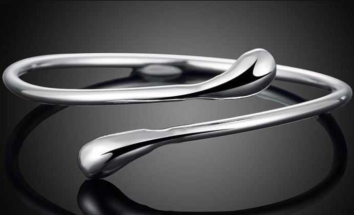 Teardrop Bangle in Sterling Silver - DailySale, Inc