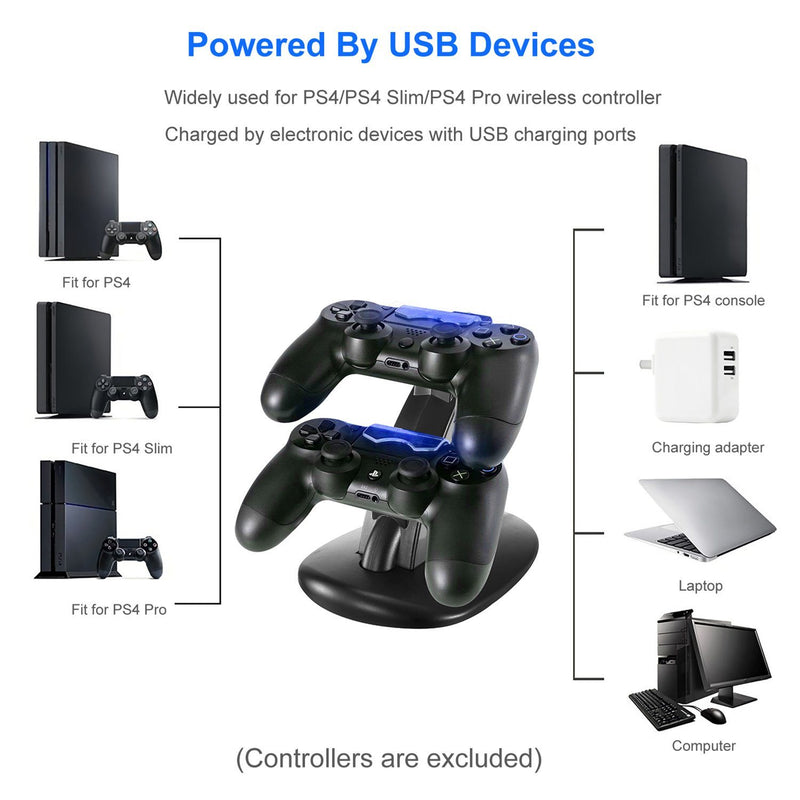 Charging Dock Station Dual Micro USB Stand for PS4 Pro Video Games & Consoles - DailySale