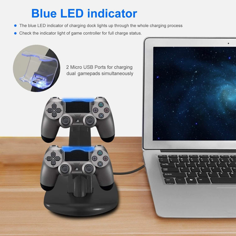 Charging Dock Station Dual Micro USB Stand for PS4 Pro Video Games & Consoles - DailySale