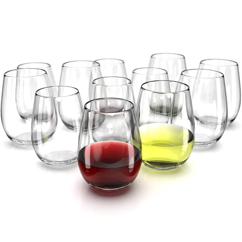 Chef's Star Stemless Wine Glasses Set of 6-17 Oz and Set of 6-21 Oz Kitchen & Dining - DailySale