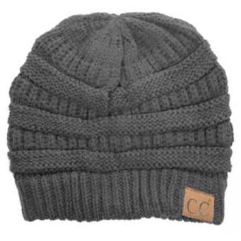 Cheveux Corp. Women's Solid Classic CC Beanie Women's Accessories Gray - DailySale