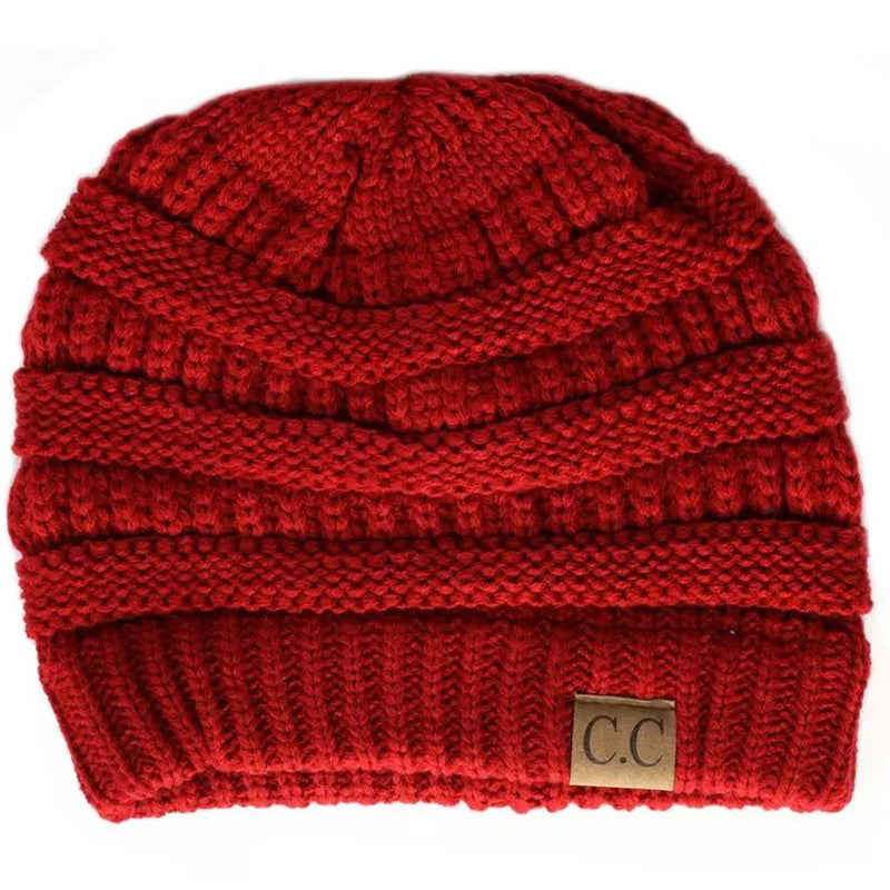 Cheveux Corp. Women's Solid Classic CC Beanie Women's Accessories Red - DailySale