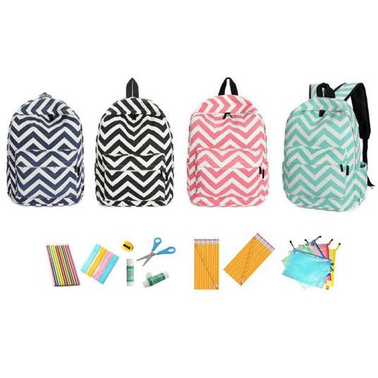 Chevron Backpack & School Supply Bundle Bags & Travel - DailySale