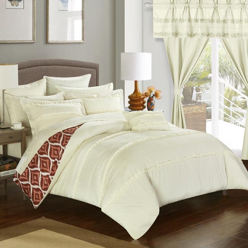 Chic Home Adina 20 Piece Reversible Comforter Set Bed Linen & Bedding Queen Beige - DailySale