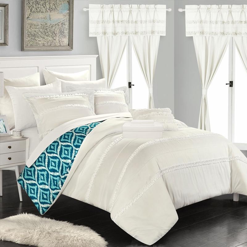 Chic Home Adina 20 Piece Reversible Comforter Set Bed Linen & Bedding Queen White - DailySale