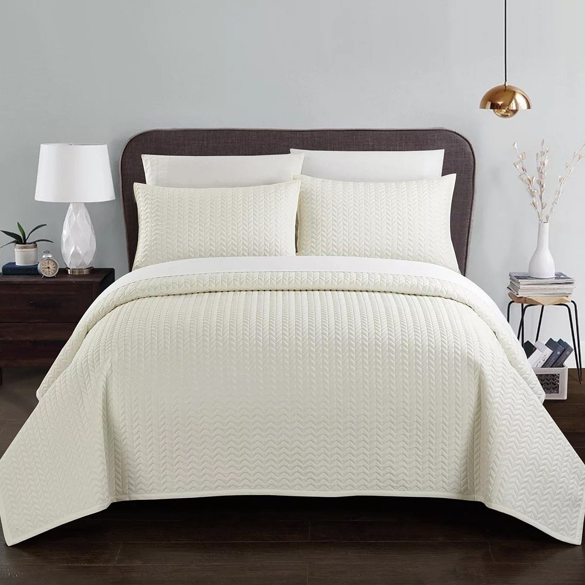 Chic Home Weaverland Quilt Set Bedding Beige Twin - DailySale