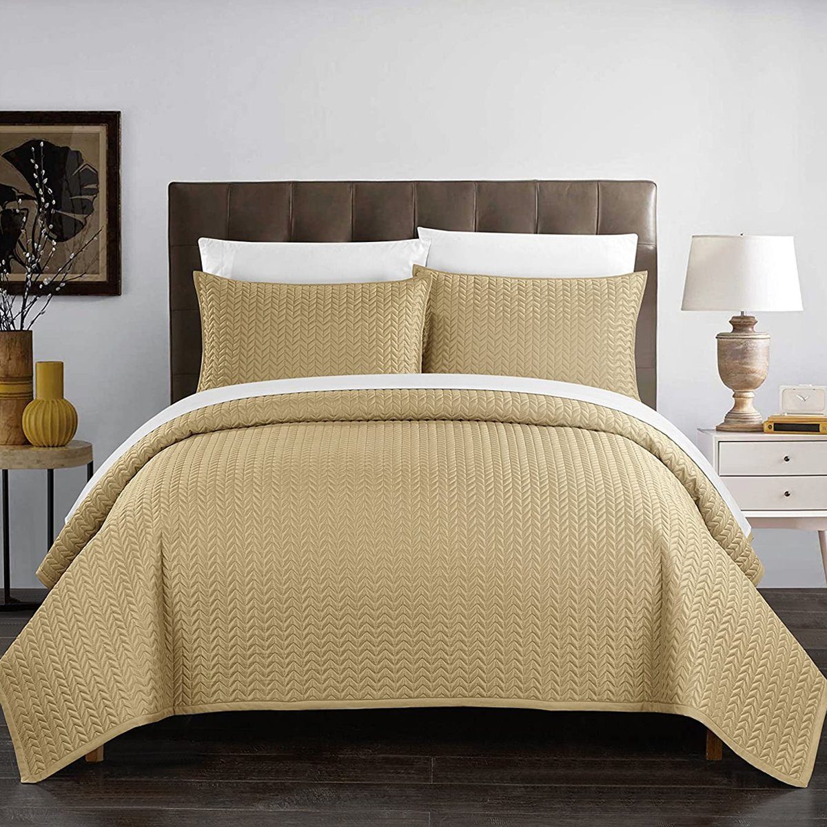 Chic Home Weaverland Quilt Set Bedding Gold Twin - DailySale