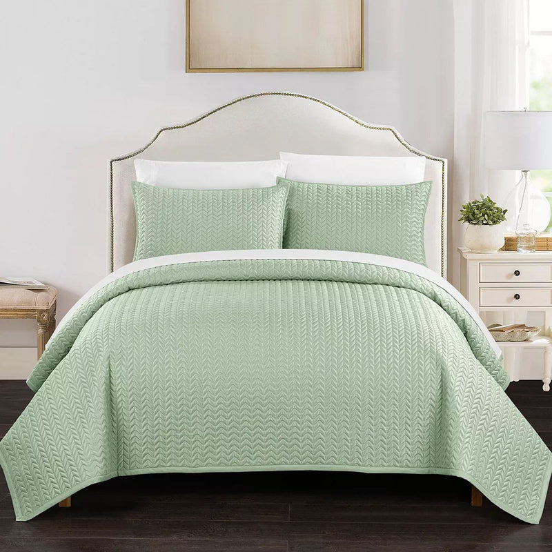 Chic Home Weaverland Quilt Set Bedding Green Twin - DailySale