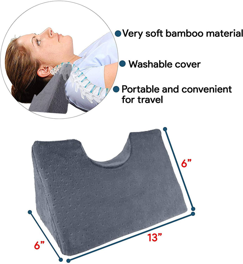 Chiropractic Cervical Traction Neck Wedge Pillow Wellness & Fitness - DailySale