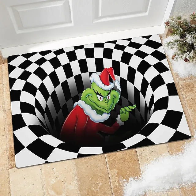 Christmas Carpet Floor Mat Holiday Decor & Apparel Black 16" x 24" - DailySale