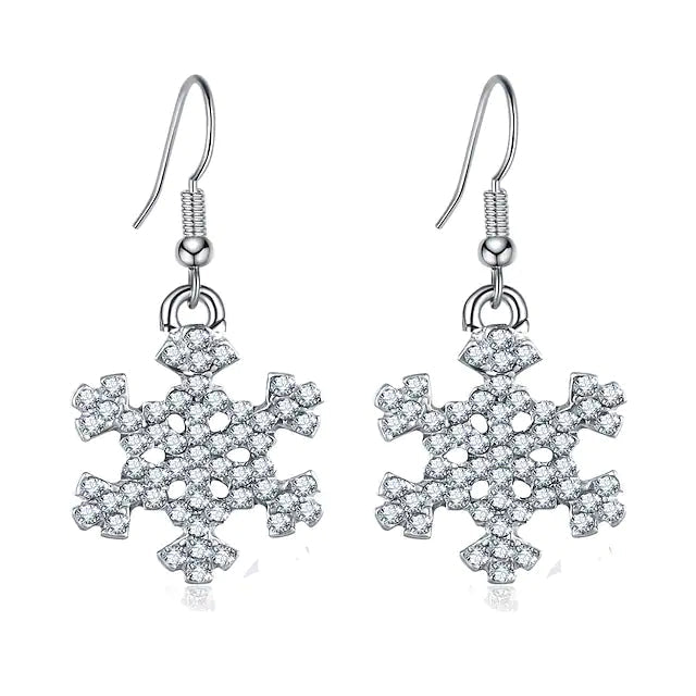 Christmas Ear Decor Hooks Creative Ladies Holiday Earrings Holiday Decor & Apparel Snowflake - DailySale