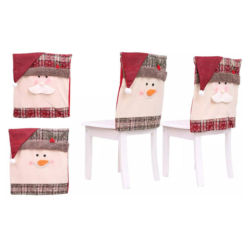 Christmas Santa Claus Snowman Chair Cover Holiday Decor & Apparel 1-Pack Santa + 1-Pack Snowman - DailySale