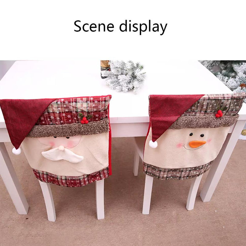 Christmas Santa Claus Snowman Chair Cover Holiday Decor & Apparel - DailySale