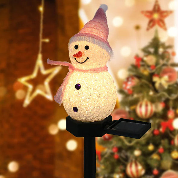 Christmas Snowman Light Solar Holiday Decor & Apparel Pink - DailySale
