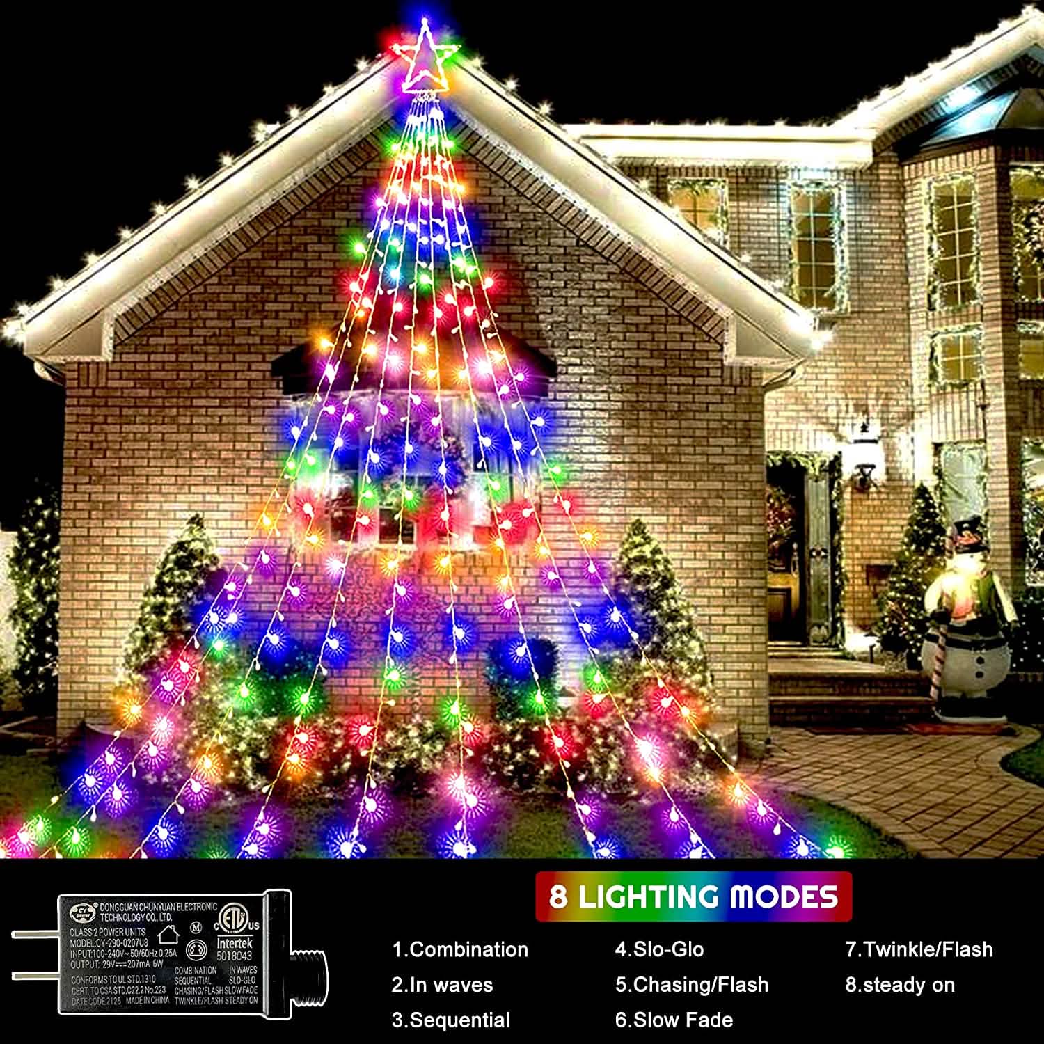 Christmas String Lights with 317 LED Star Hanging Twinkle Fairy Curtain Lights Holiday Decor & Apparel - DailySale