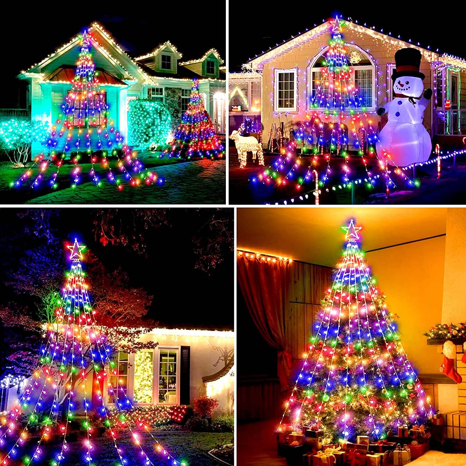 Christmas String Lights with 317 LED Star Hanging Twinkle Fairy Curtain Lights Holiday Decor & Apparel - DailySale