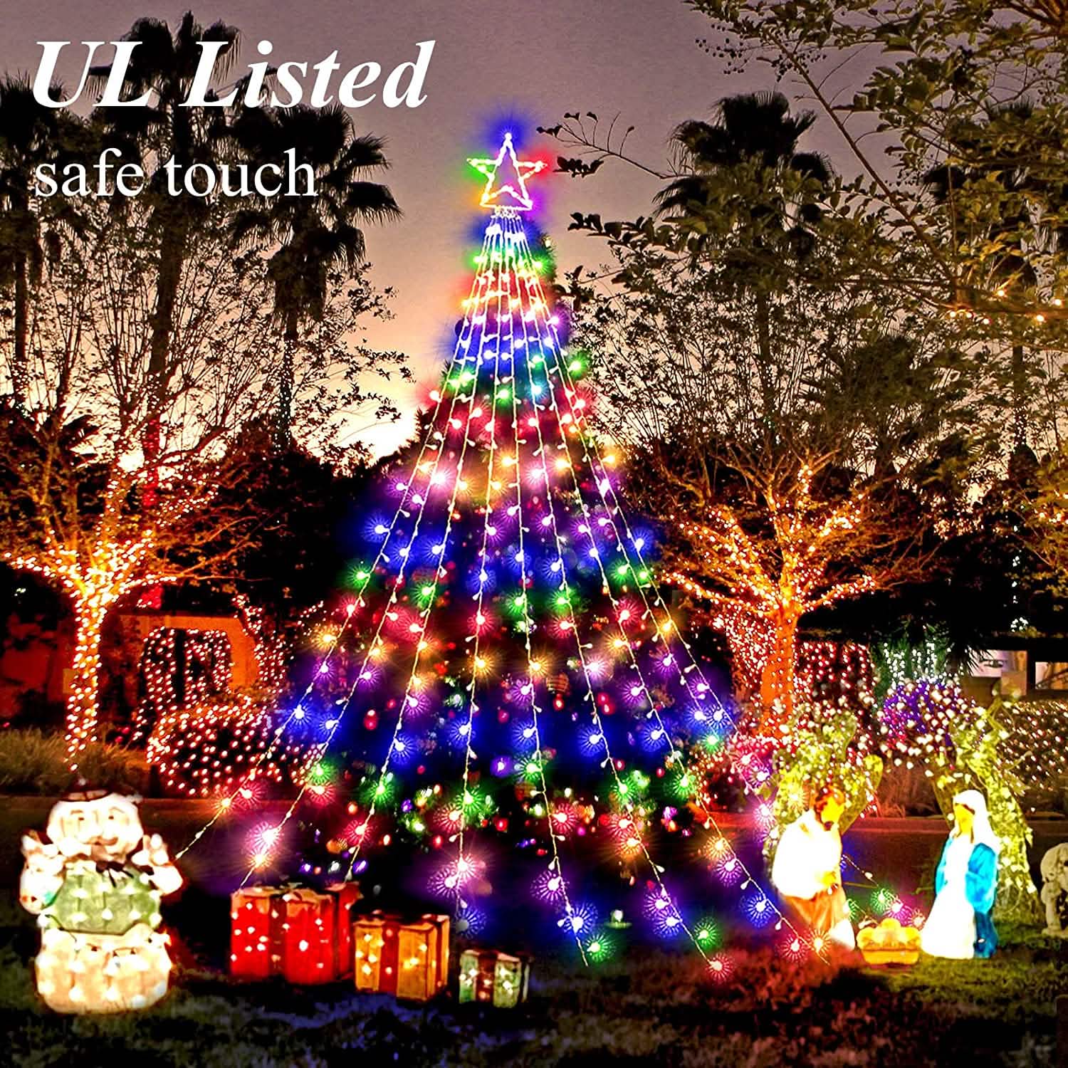 Christmas String Lights with 317 LED Star Hanging Twinkle Fairy Curtain Lights Holiday Decor & Apparel - DailySale
