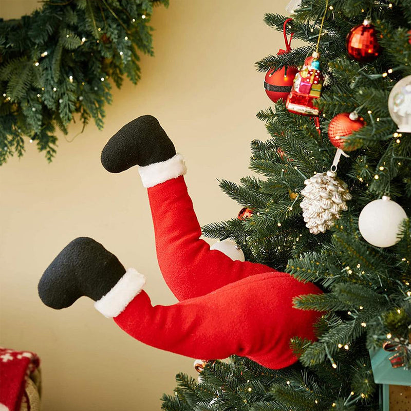 Christmas Tree Kicking Santa Legs Holiday Decor & Apparel - DailySale