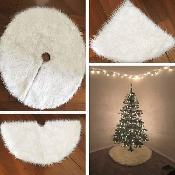 Christmas Tree Skirt Plush Lovely Decorations Holiday Decor & Apparel - DailySale