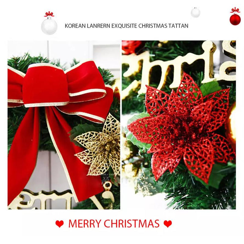 Christmas Xmas Wreath Home Door Wall Ornament Garland Bowknot Party Decoration Holiday Decor & Apparel - DailySale