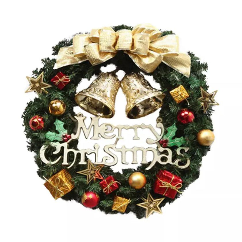Christmas Xmas Wreath Home Door Wall Ornament Garland Bowknot Party Decoration Holiday Decor & Apparel Type 3 - DailySale
