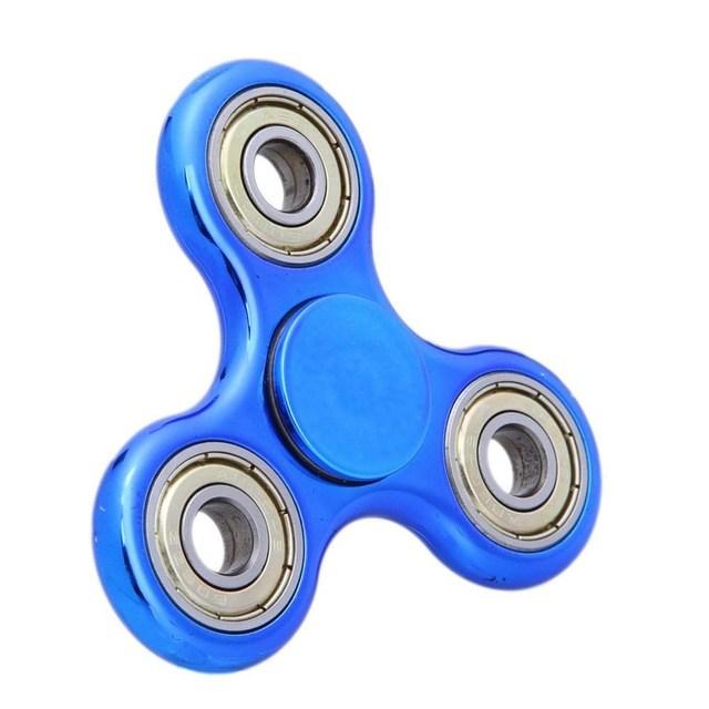 Chrome Tri Fidget Spinner - Assorted Colors Toys & Games Blue - DailySale