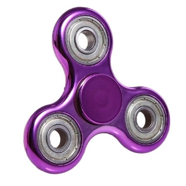 Chrome Tri Fidget Spinner - Assorted Colors Toys & Games Purple - DailySale