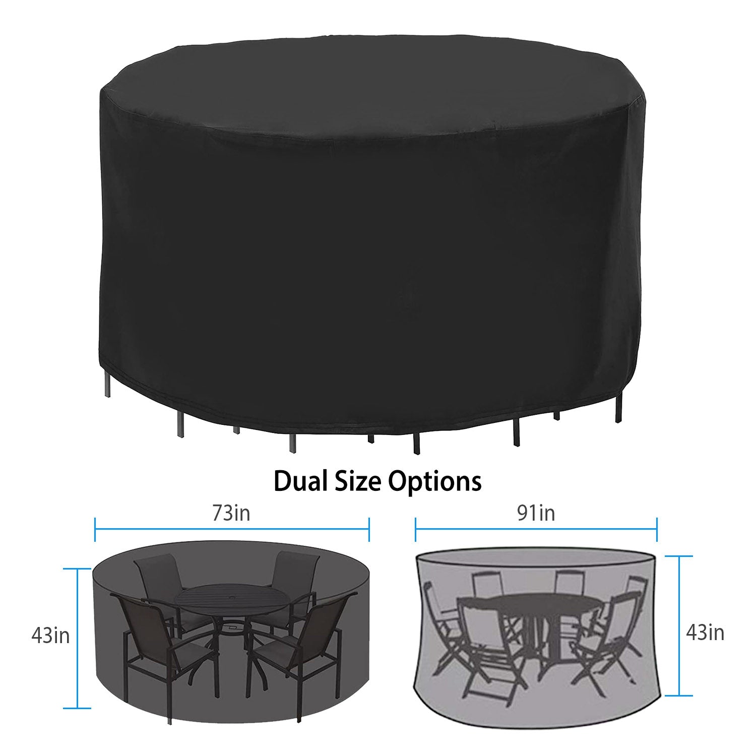 Circular Table Cover Outdoor Furniture Protector Garden & Patio - DailySale