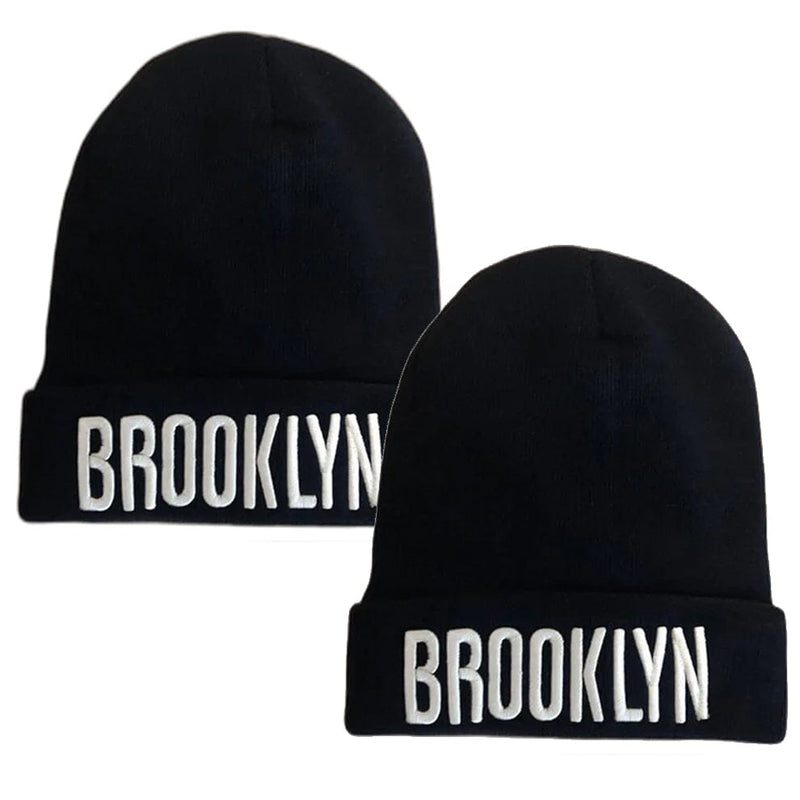 Classic NY Winter Hat Beanies with Thick Fur Men's Shoes & Accessories Black Brooklyn 2-Pack - DailySale