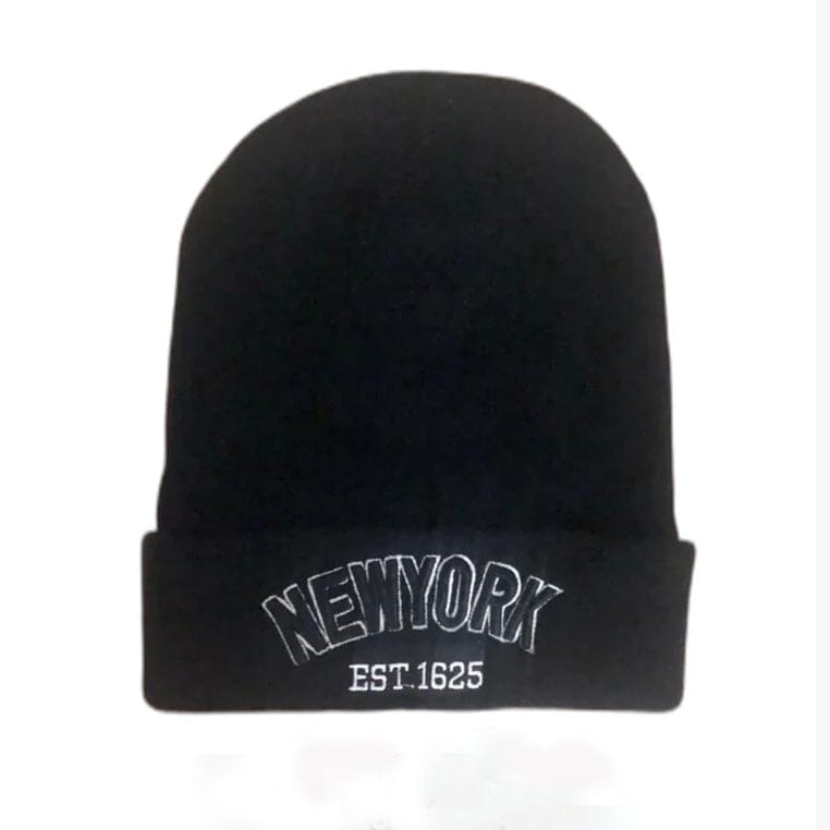 Classic NY Winter Hat Beanies with Thick Fur Men's Shoes & Accessories Black NY1625 1-Pack - DailySale