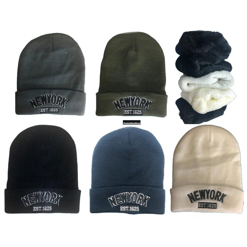 Classic NY Winter Hat Beanies with Thick Fur Men's Shoes & Accessories - DailySale
