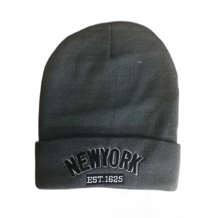 Classic NY Winter Hat Beanies with Thick Fur Men's Shoes & Accessories Gray NY1625 1-Pack - DailySale