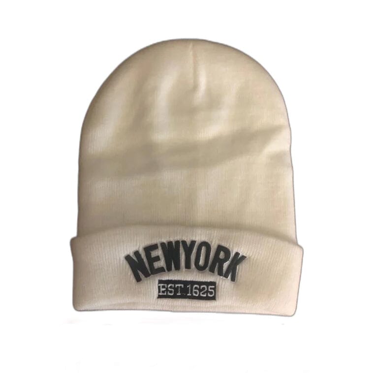 Classic NY Winter Hat Beanies with Thick Fur Men's Shoes & Accessories White NY1625 1-Pack - DailySale
