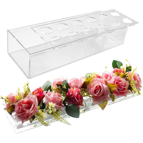 Clear Acrylic Flower Vase for Table Decoration Modern Flower Holder Furniture & Decor - DailySale