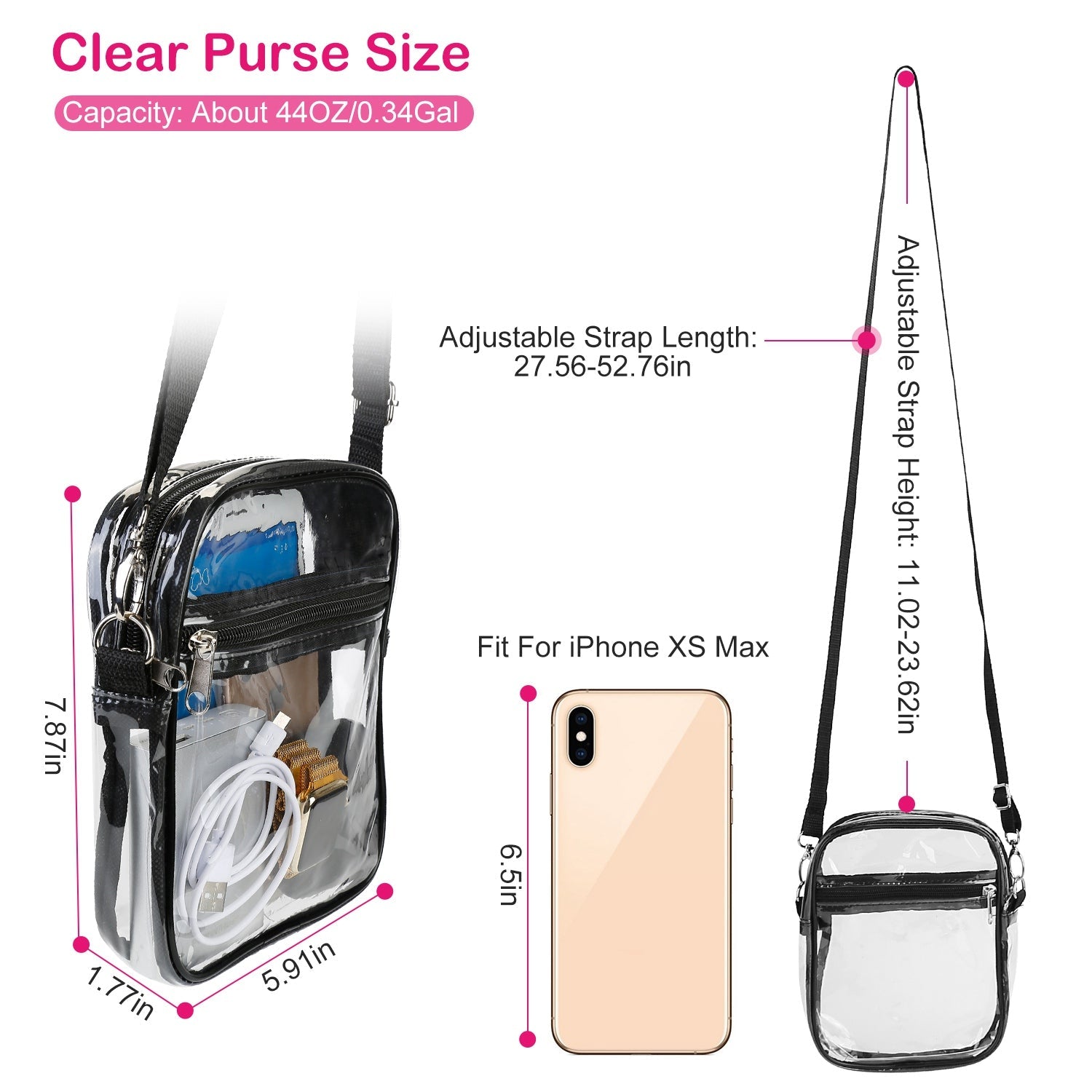 Clear Crossbody Bag Stadium Approved Bags & Travel - DailySale