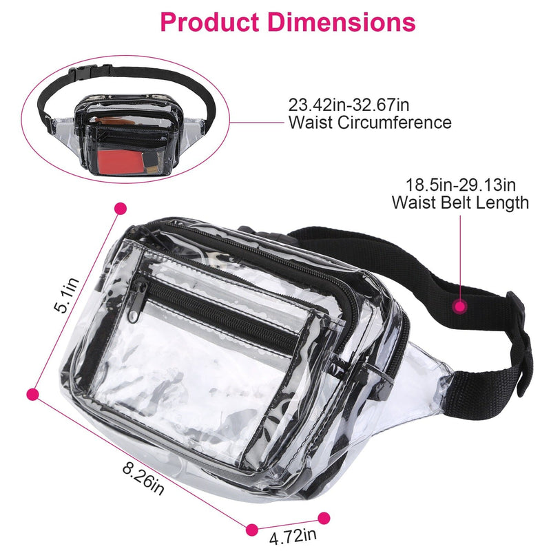 Clear Fanny Pack Unisex Transparent Waist Pouch Belt Bag Bags & Travel - DailySale