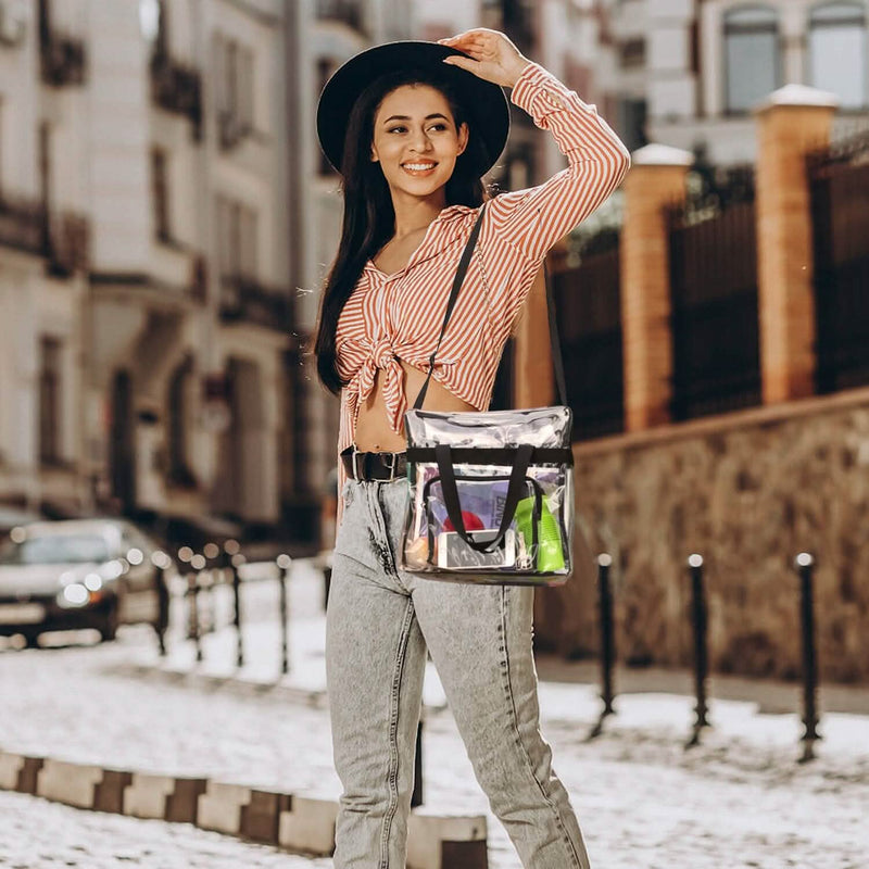 Clear Transparent Shoulder Bag Stadium Approved Bags & Travel - DailySale