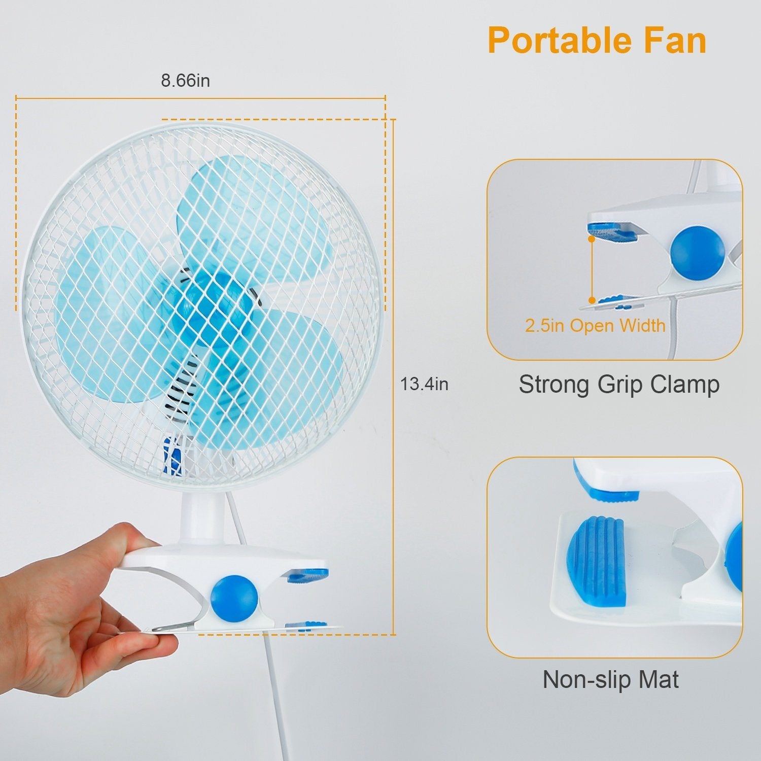 Clip-On 2 Speeds Quiet Clamp Fan Household Appliances - DailySale