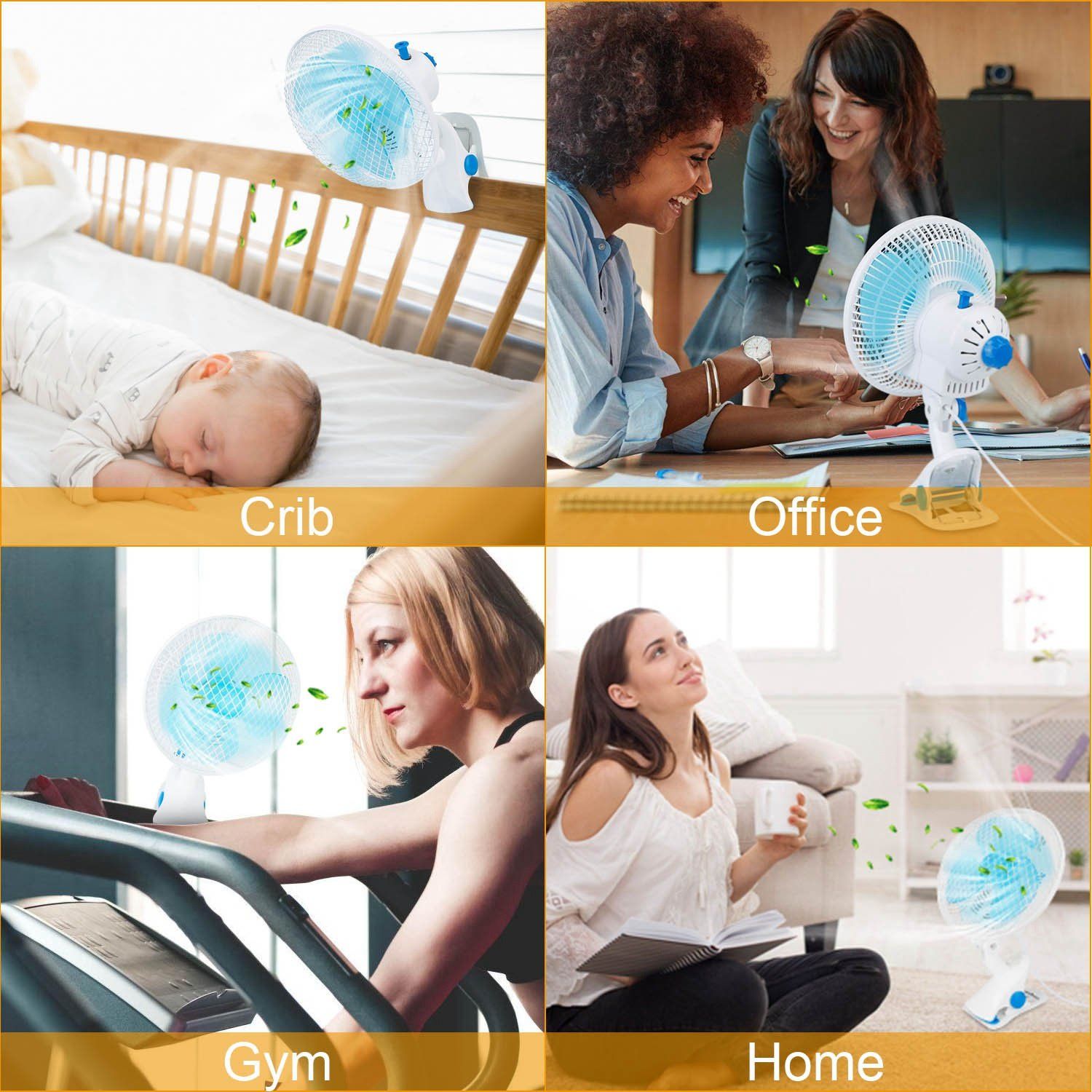 Clip-On 2 Speeds Quiet Clamp Fan Household Appliances - DailySale