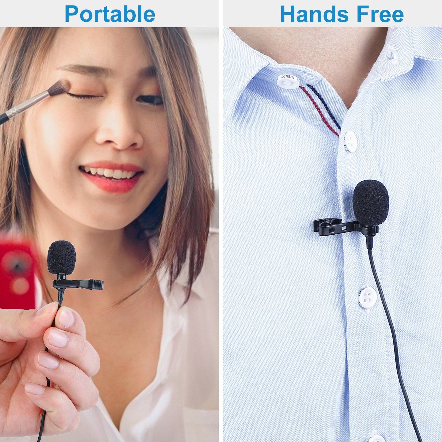 Clip On Microphone Hands Free Lavalier Lapel Mic Headphones & Audio - DailySale