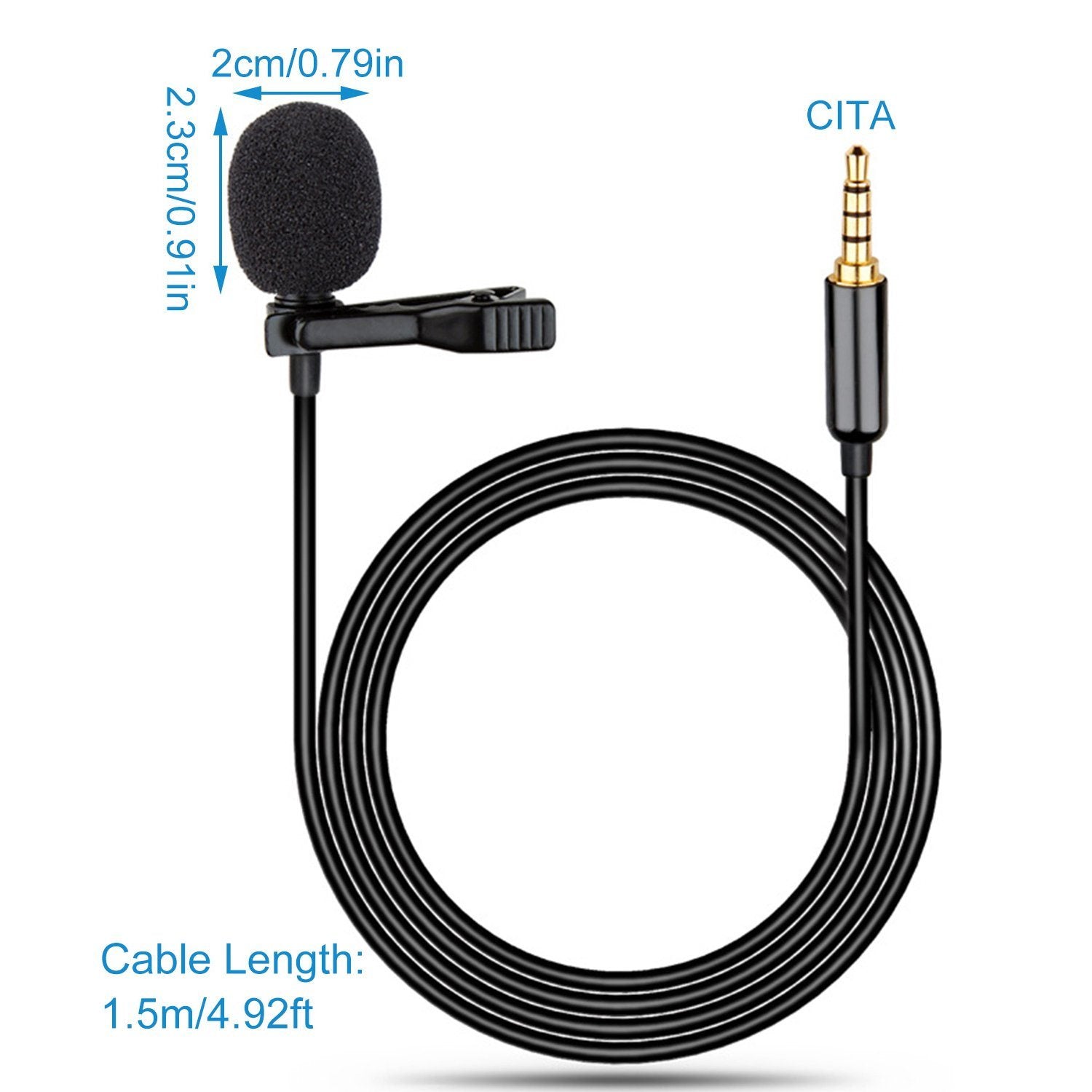 Clip On Microphone Hands Free Lavalier Lapel Mic Headphones & Audio - DailySale