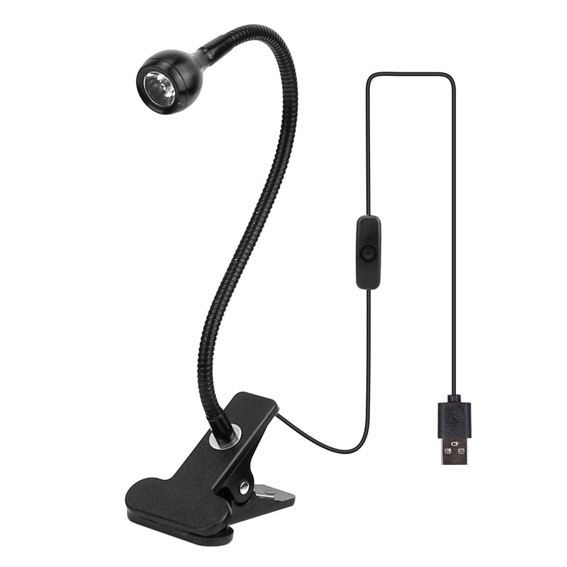 Clip On Reading Light USB Desk Clamp Lamp Flexible Gooseneck Indoor Lighting & Decor Black - DailySale
