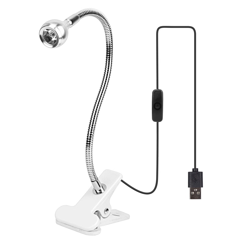 Clip On Reading Light USB Desk Clamp Lamp Flexible Gooseneck Indoor Lighting & Decor White - DailySale